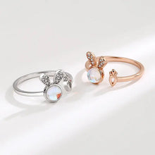 Load image into Gallery viewer, Bunny Rabbit Moonstone Stacking Ring - Sterling Silver