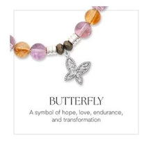 Load image into Gallery viewer, "Butterfly CZ" Silver Charm Bracelet - TJazelle