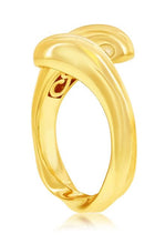 Load image into Gallery viewer, High-Polished Puffed Bypass Ring - Gold Plated