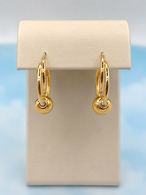 Load image into Gallery viewer, Cape Cod Earrings with Gold Ball-14K Gold-Estate Earrings