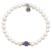 Load image into Gallery viewer, Pearl with Amethyst - The TJazelle Cape Bracelet