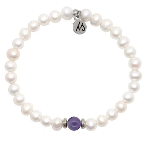 Pearl with Amethyst - The TJazelle Cape Bracelet