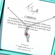 Load image into Gallery viewer, Silver Cardinal CZ Necklace - TJazelle