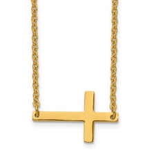 Load image into Gallery viewer, Sideways Cross Necklace on 18" Chain