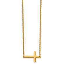 Load image into Gallery viewer, Sideways Cross Necklace on 18" Chain