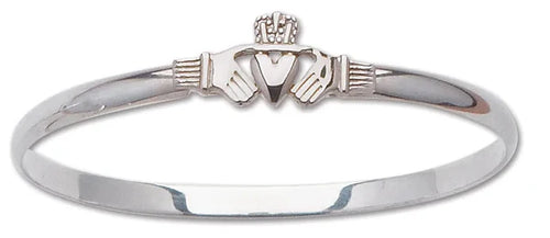 Claddagh Bangle Bracelet - Sterling Silver