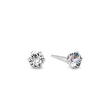 Load image into Gallery viewer, Clear Ultra Micro Mini Bling Sterling Silver Stud Earrings - JoJoLovesYou