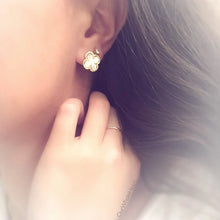 Load image into Gallery viewer, Mother of Pearl Clover Stud Earrings - Our Whole Heart