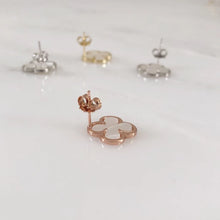 Load image into Gallery viewer, Mother of Pearl Clover Stud Earrings - Our Whole Heart