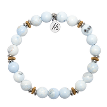 Load image into Gallery viewer, Light Blue White Agate Courage Within Bracelet - TJazelle