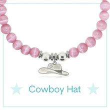 Load image into Gallery viewer, Cowboy Hat Charm with Multi Selenite Charity Bracelet