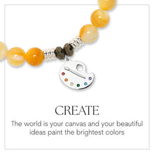 Load image into Gallery viewer, "Create" Painters Pallet Silver Charm Bracelet - TJazelle