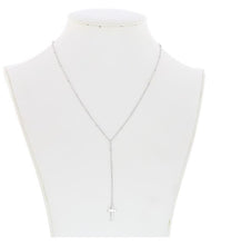 Load image into Gallery viewer, Hanging Cross w/Beaded Chain-Sterling Silver