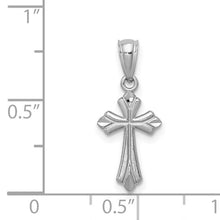 Load image into Gallery viewer, Mini Budded Cross Pendant - 14K White Gold