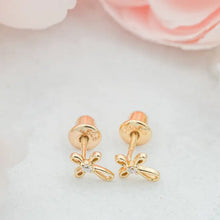 Load image into Gallery viewer, 14K Gold-Plated Children’s Cross Earrings - Cherished Moments