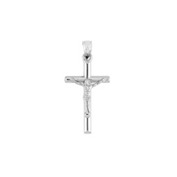 3D Crucifix Cross - 14K White Gold