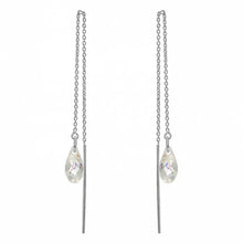 Load image into Gallery viewer, Crystal Briolette Threader Earrings - Clear AB