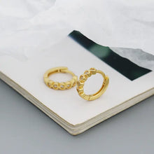 Load image into Gallery viewer, Dainty Gold Heart Hoop Earrings in 925 Sterling Silver