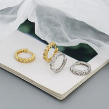 Load image into Gallery viewer, Dainty Gold Heart Hoop Earrings in 925 Sterling Silver