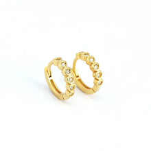Load image into Gallery viewer, Dainty Gold Heart Hoop Earrings in 925 Sterling Silver