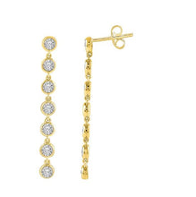 Load image into Gallery viewer, Illusion Diamond Drop Earrings - 14K Yellow Gold