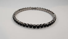 Load image into Gallery viewer, Hematite Rhinestone Flexible &amp; Stackable Bangle Bracelet
