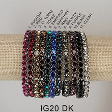 Load image into Gallery viewer, Hematite Rhinestone Flexible &amp; Stackable Bangle Bracelet