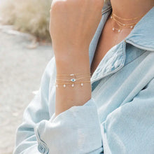 Load image into Gallery viewer, White Dainty Evil Eye Bracelet