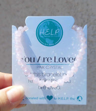 Load image into Gallery viewer, Pink Crystal "You Are Loved" Stacker - TJazelle HELP