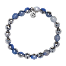 Load image into Gallery viewer, Silver Dipped Sky Blue Agate "Clarity" Stacker - TJazelle