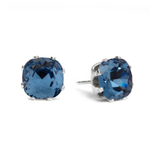 Load image into Gallery viewer, Denim Mini Cushion Sterling Silver Stud Earrings - JoJoLovesYou