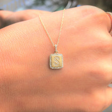 Load image into Gallery viewer, 14k Rose Gold &amp; Diamond Small Initial Necklace "D"