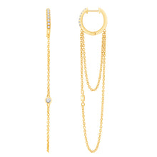 Load image into Gallery viewer, Diamonds by the Yard Huggie Hoop Earrings - 14K Gold