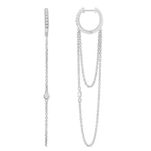 Load image into Gallery viewer, Diamonds by the Yard Huggie Hoop Earrings - 14K Gold