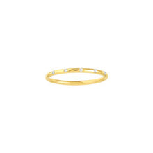 Load image into Gallery viewer, Diamond Stations Thin Band Ring - 14K Yellow Gold