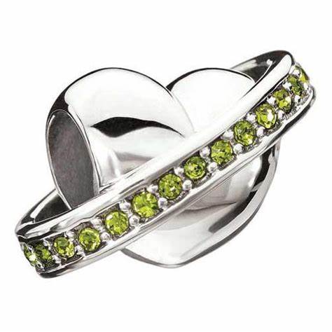 Dolce Vita Green Heart Bead - Sterling Silver - Chamilia