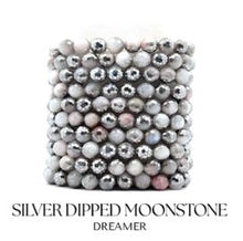 Load image into Gallery viewer, Silver Dipped Moonstone "Dreamer" Stacker - TJazelle