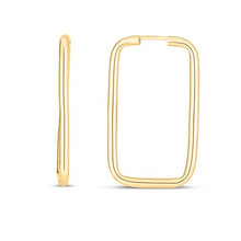 Load image into Gallery viewer, Endless Rectangle Hoops - 14K Yellow Gold