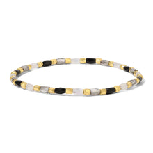 Load image into Gallery viewer, "The Maria" Black Mix Crystal Stretch Bracelet