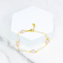 Load image into Gallery viewer, Pink Butterfly Pearl Bracelet