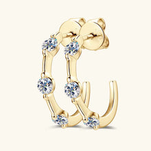 Load image into Gallery viewer, Moissanite Post Hoop Earrings in Gold Plated