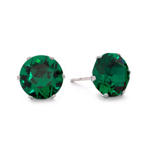 Load image into Gallery viewer, Emerald Bling Sterling Silver Stud Earrings - JoJoLovesYou