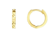 Load image into Gallery viewer, 14K Gold Diamond Cut Huggie Earring