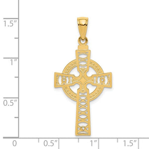 Celtic Cross with Eternity Circle - 14K Yellow Gold