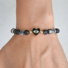Load image into Gallery viewer, Heart of Protection Gemstone Evil Eye Bracelet