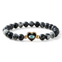Load image into Gallery viewer, Heart of Protection Gemstone Evil Eye Bracelet