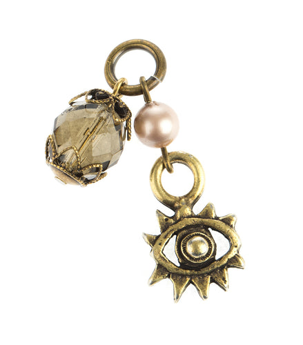 Silver Eye Charm with Light Pink Stone - Lenny & Eva