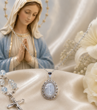 Load image into Gallery viewer, Mother Mary Filigree Pendant &amp; Chain - Sterling Silver