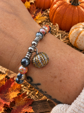Load image into Gallery viewer, Pumpkin Infinite Steel Charm Bracelet - TJazelle Limited Edition Halloween Collection