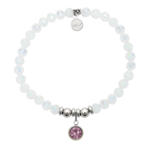 Load image into Gallery viewer, February Amethyst Crystal Charm Charity Bracelet- TJazelle H.E.L.P